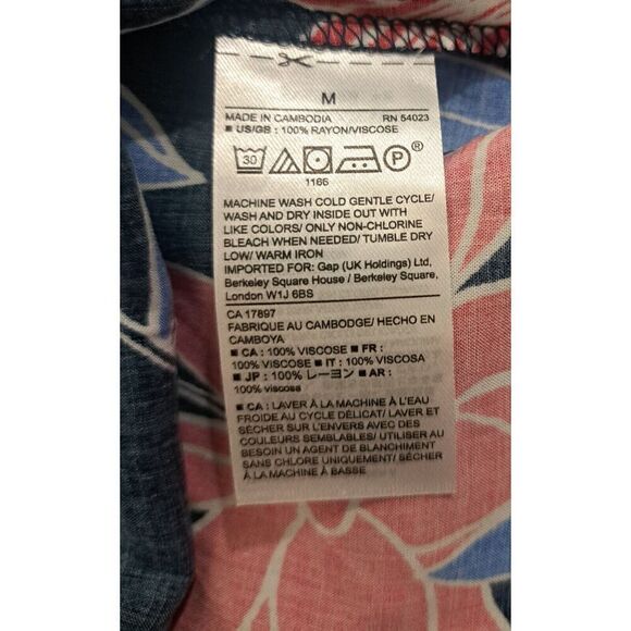 Gap Womens Medium Spaghetti Strappy Blouse Floral Boho Blue Pink EVERYDAY top - Picture 7 of 8